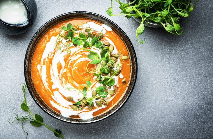 Vegansk gresskarsuppe med kokosfløte